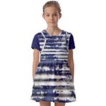 Metallic Rhythm Print Kids  Short Sleeve Pinafore Style Dress