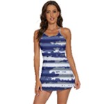 Metallic Rhythm Print 2-in-1 Flare Activity Dress