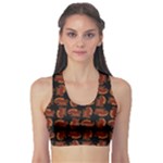 Fantasy skeleton dragon hand drawn motif pattern Fitness Sports Bra