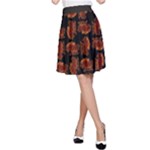 Fantasy skeleton dragon hand drawn motif pattern A-Line Skirt