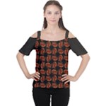 Fantasy skeleton dragon hand drawn motif pattern Cutout Shoulder T-Shirt