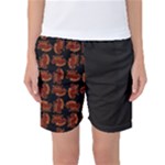 Fantasy skeleton dragon hand drawn motif pattern Women s Basketball Shorts