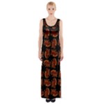 Fantasy skeleton dragon hand drawn motif pattern Thigh Split Maxi Dress