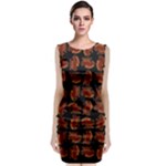 Fantasy skeleton dragon hand drawn motif pattern Classic Sleeveless Midi Dress