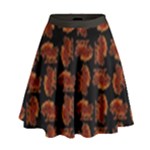 Fantasy skeleton dragon hand drawn motif pattern High Waist Skirt