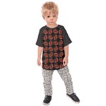 Fantasy skeleton dragon hand drawn motif pattern Kids  Raglan T-Shirt