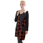 Fantasy skeleton dragon hand drawn motif pattern Hooded Pocket Cardigan