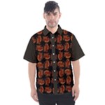 Fantasy skeleton dragon hand drawn motif pattern Men s Short Sleeve Shirt