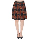 Fantasy skeleton dragon hand drawn motif pattern Velvet High Waist Skirt