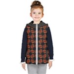 Fantasy skeleton dragon hand drawn motif pattern Kids  Hooded Puffer Vest