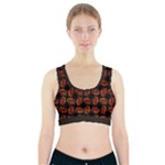 Fantasy skeleton dragon hand drawn motif pattern Sports Bra With Pocket