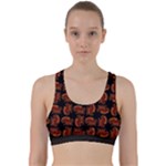 Fantasy skeleton dragon hand drawn motif pattern Back Weave Sports Bra