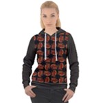 Fantasy skeleton dragon hand drawn motif pattern Women s Overhead Hoodie