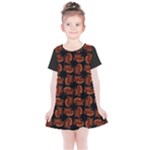 Fantasy skeleton dragon hand drawn motif pattern Kids  Simple Cotton Dress