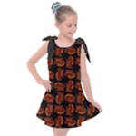 Fantasy skeleton dragon hand drawn motif pattern Kids  Tie Up Tunic Dress