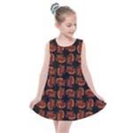 Fantasy skeleton dragon hand drawn motif pattern Kids  Summer Dress