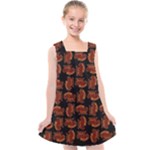 Fantasy skeleton dragon hand drawn motif pattern Kids  Cross Back Dress