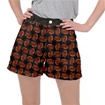 Fantasy skeleton dragon hand drawn motif pattern Women s Ripstop Shorts