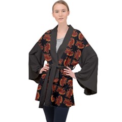 Long Sleeve Velvet Kimono  