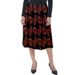 Fantasy skeleton dragon hand drawn motif pattern Classic Velour Midi Skirt 