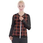 Fantasy skeleton dragon hand drawn motif pattern Casual Zip Up Jacket