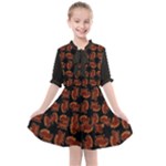 Fantasy skeleton dragon hand drawn motif pattern Kids  All Frills Chiffon Dress