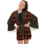 Fantasy skeleton dragon hand drawn motif pattern Long Sleeve Kimono