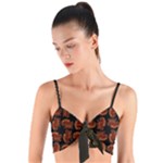 Fantasy skeleton dragon hand drawn motif pattern Woven Tie Front Bralet