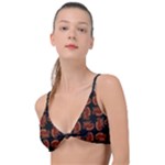 Fantasy skeleton dragon hand drawn motif pattern Knot Up Bikini Top