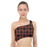 Fantasy skeleton dragon hand drawn motif pattern Spliced Up Bikini Top 