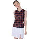 Fantasy skeleton dragon hand drawn motif pattern Women s Sleeveless Sports Top