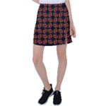 Fantasy skeleton dragon hand drawn motif pattern Tennis Skirt