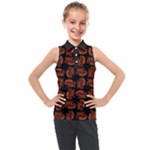 Fantasy skeleton dragon hand drawn motif pattern Kids  Sleeveless Polo T-Shirt