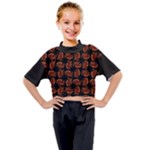 Fantasy skeleton dragon hand drawn motif pattern Kids Mock Neck T-Shirt