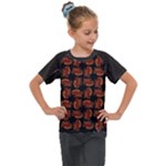 Fantasy skeleton dragon hand drawn motif pattern Kids  Mesh Piece T-Shirt