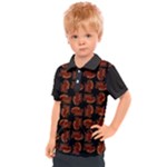 Fantasy skeleton dragon hand drawn motif pattern Kids  Polo T-Shirt