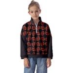 Fantasy skeleton dragon hand drawn motif pattern Kids  Half Zip Hoodie