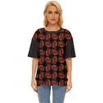 Fantasy skeleton dragon hand drawn motif pattern Oversized Basic T-Shirt