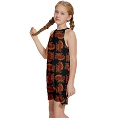 Kids  Halter Collar Waist Tie Chiffon Dress 