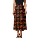 Fantasy skeleton dragon hand drawn motif pattern Classic Midi Chiffon Skirt