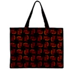 Fantasy Skeleton Dragon Hand Drawn Motif Seamless Pattern Bk Zipper Mini Tote Bag