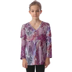 Kids  V Neck Casual Top 