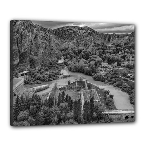 Florentino ameghino dam, chubut, argentina Canvas 20  x 16  (Stretched) from ArtsNow.com