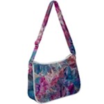 Blue Blend Zip Up Shoulder Bag