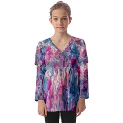 Kids  V Neck Casual Top 