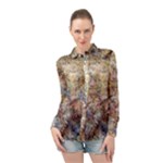 Mono Pour Blend  Long Sleeve Chiffon Shirt