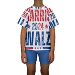 Kamala Harris 2024 Walz Kids  Short Sleeve Swimwear