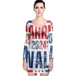 Kamala Harris 2024 Walz Long Sleeve Bodycon Dress