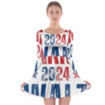 Kamala Harris 2024 Walz Long Sleeve Skater Dress