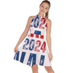 Kamala Harris 2024 Walz Sleeveless Halter Neck A-Line Dress